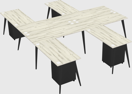 Shared l-shaped office desk system