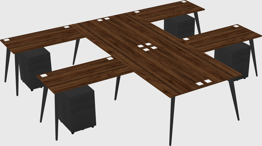 Shared l-shaped office desk system