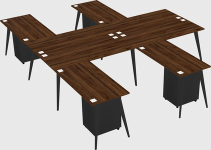 Shared l-shaped office desk system