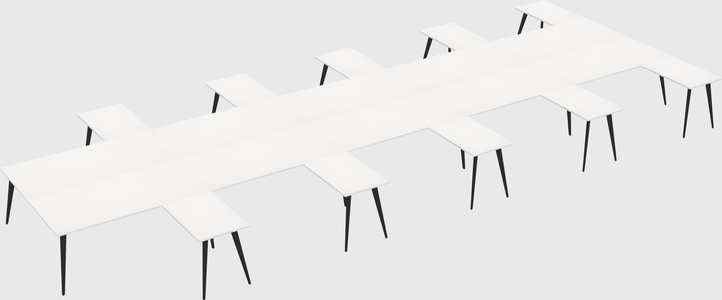 Shared l-shaped office desk system