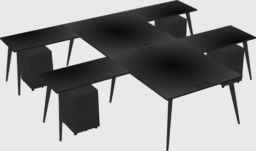 Shared l-shaped office desk system