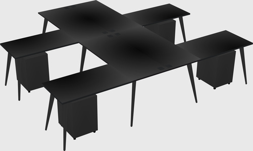 Shared l-shaped office desk system