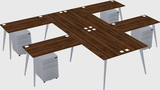 Shared l-shaped office desk system