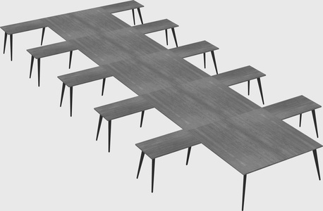 Shared l-shaped office desk system