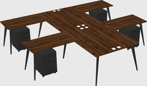 Shared l-shaped office desk system