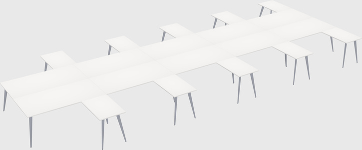 Shared l-shaped office desk system