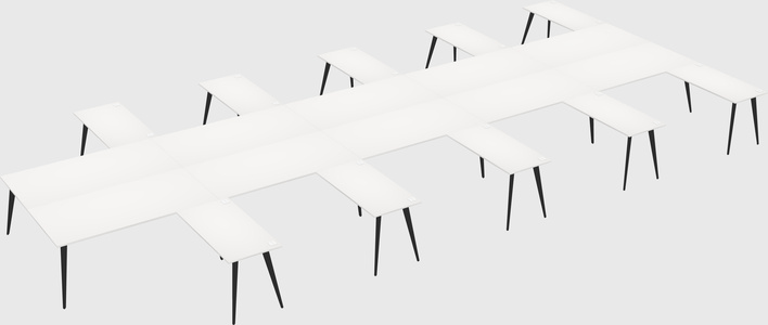 Shared l-shaped office desk system