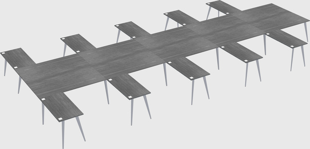Shared l-shaped office desk system