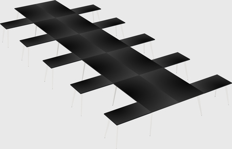 Shared l-shaped office desk system