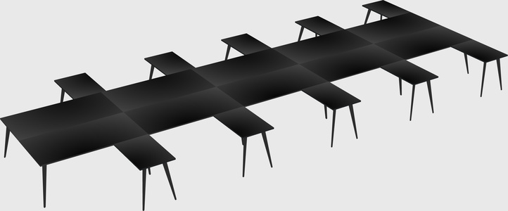 Shared l-shaped office desk system