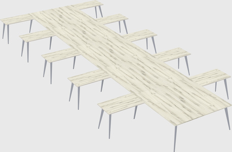 Shared l-shaped office desk system