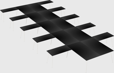 Shared l-shaped office desk system