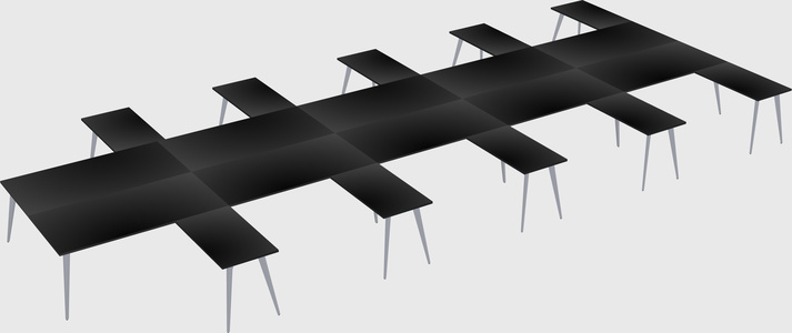 Shared l-shaped office desk system