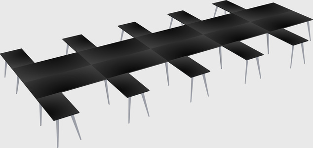 Shared l-shaped office desk system