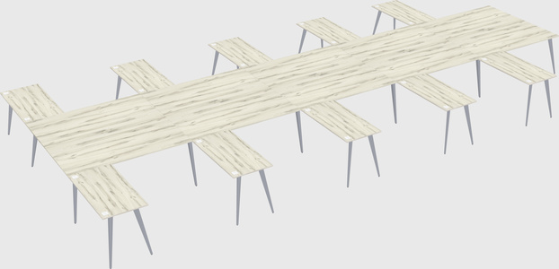 Shared l-shaped office desk system