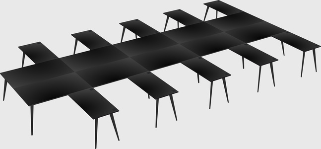 Shared l-shaped office desk system