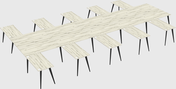 Shared l-shaped office desk system