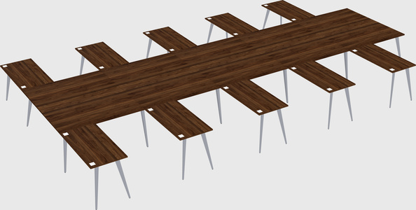 Shared l-shaped office desk system