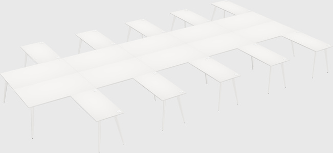 Shared l-shaped office desk system
