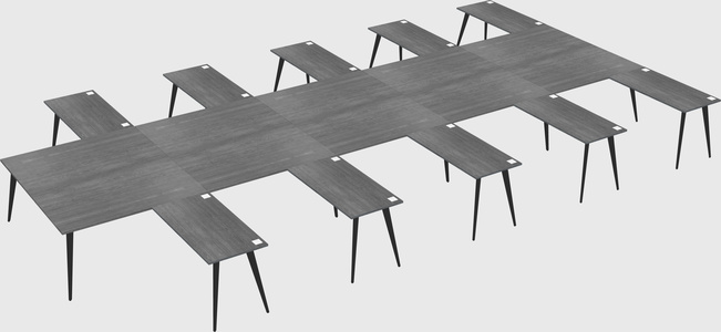 Shared l-shaped office desk system