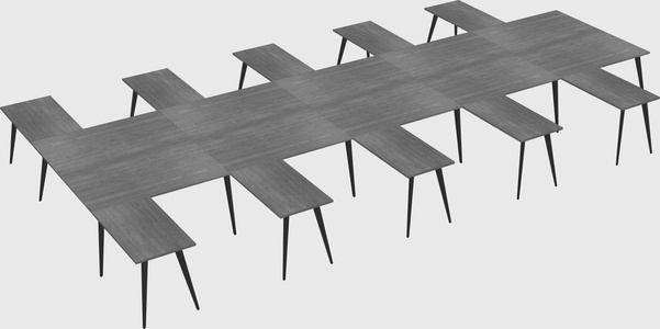Shared l-shaped office desk system