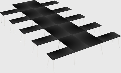 Shared l-shaped office desk system