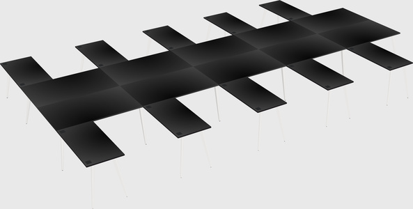 Shared l-shaped office desk system
