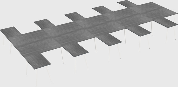Shared l-shaped office desk system