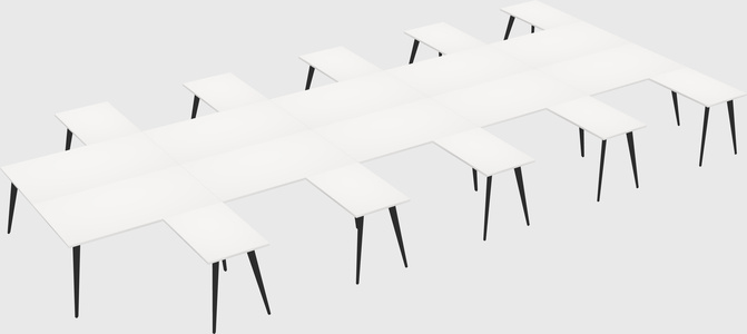 Shared l-shaped office desk system