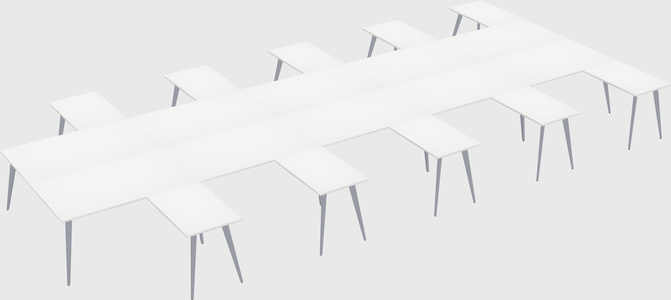 Shared l-shaped office desk system