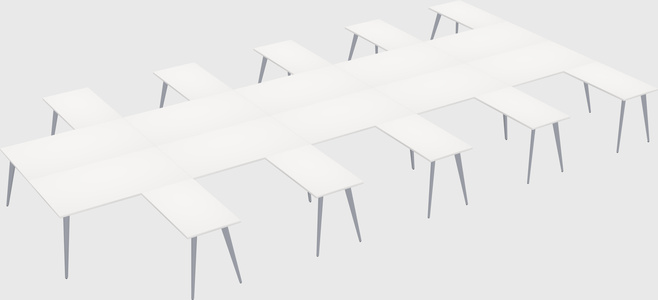 Shared l-shaped office desk system