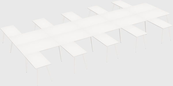 Shared l-shaped office desk system