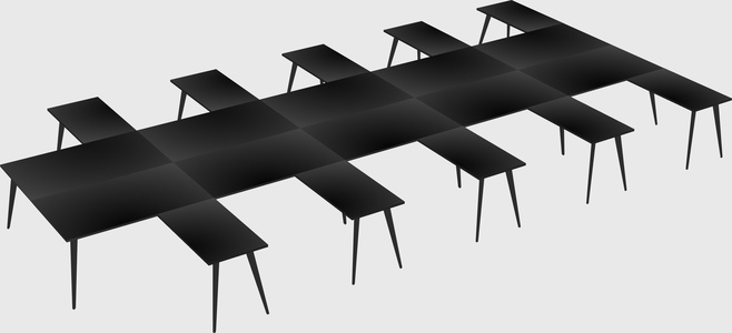 Shared l-shaped office desk system