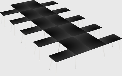 Shared l-shaped office desk system