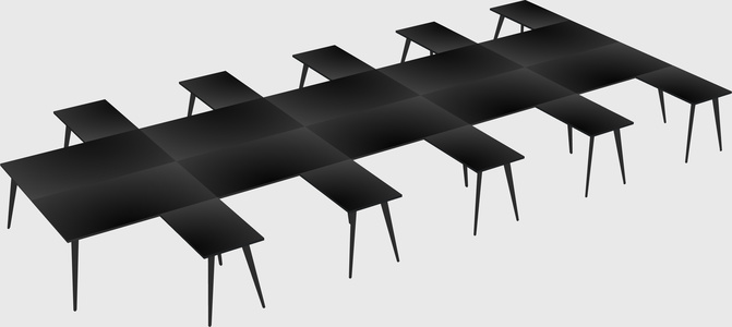 Shared l-shaped office desk system
