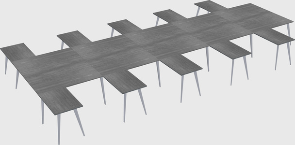 Shared l-shaped office desk system