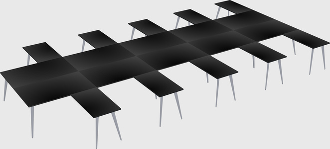 Shared l-shaped office desk system