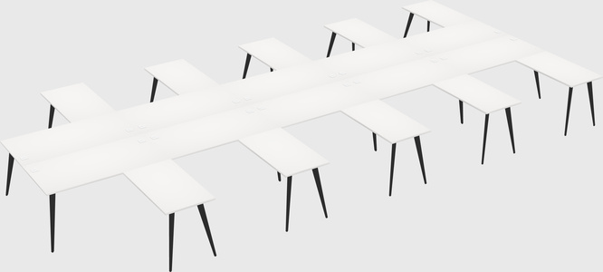 Shared l-shaped office desk system