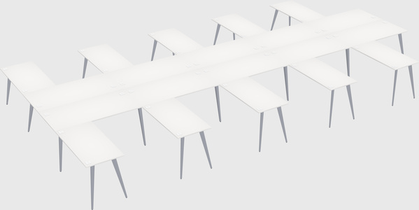 Shared l-shaped office desk system