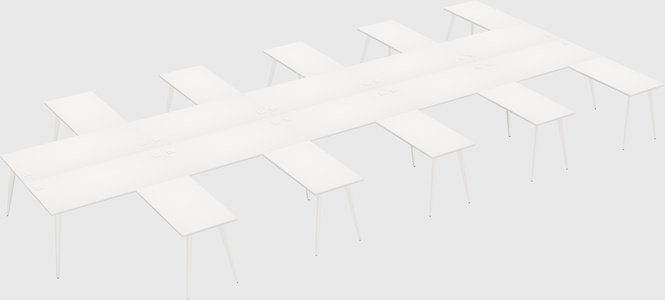Shared l-shaped office desk system