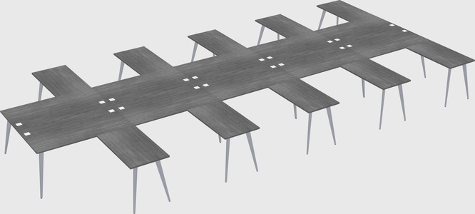 Shared l-shaped office desk system