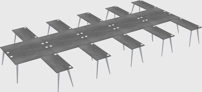 Shared l-shaped office desk system