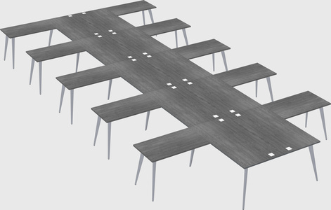 Shared l-shaped office desk system