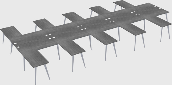 Shared l-shaped office desk system