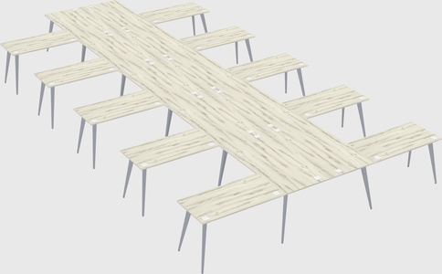 Shared l-shaped office desk system