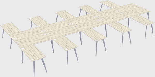 Shared l-shaped office desk system
