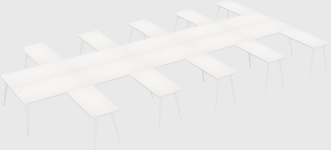 Shared l-shaped office desk system