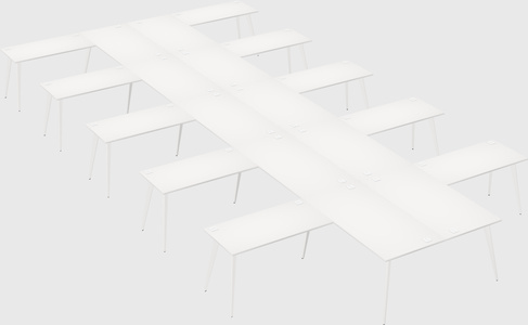 Shared l-shaped office desk system