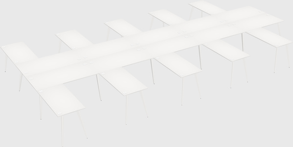 Shared l-shaped office desk system