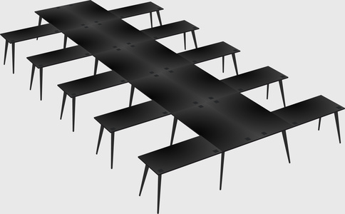 Shared l-shaped office desk system
